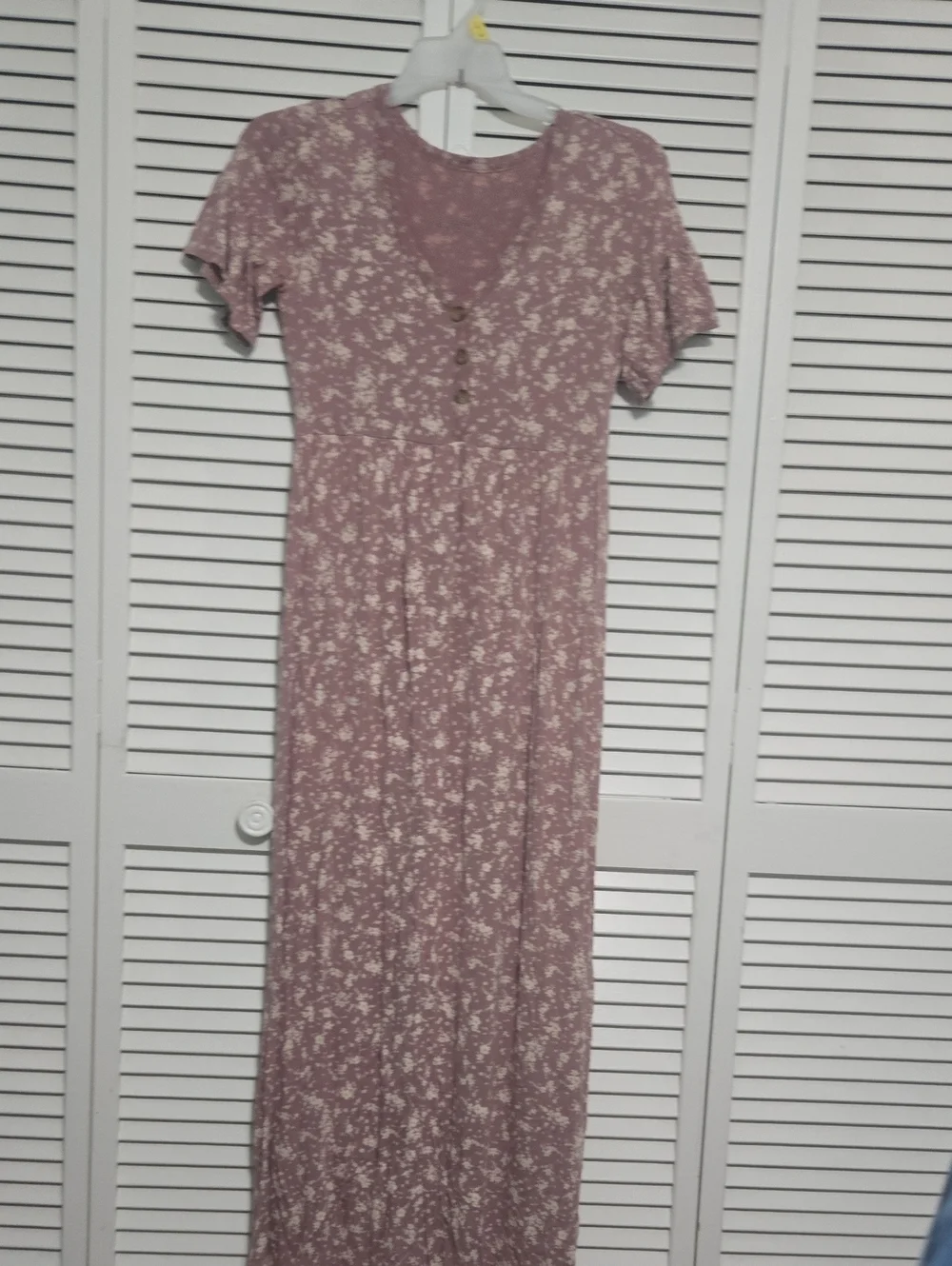 a:glow Dusty Rose Maternity Floral Maxi Dress with Button Detail